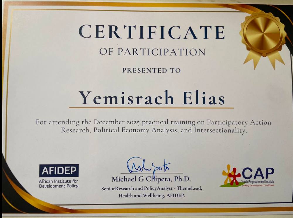 Participatory Action Research, Political Economy Analysis & Intersectionality certificate